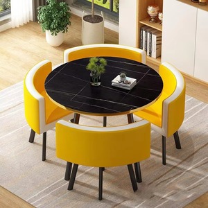 Wholesale High-quality <strong>Round</strong> <strong>Dining</strong> <strong>Table</strong> Sets 1 <strong>Table</strong> 4 Chairs Four-seater Living <strong>Dining</strong> Room Modern <strong>Small</strong> <strong>Dining</strong> <strong>Table</strong> Sets - Product Image 4