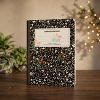 100 Blatt genähtes Notizbuch mit gesprenkeltem Einband, Schüler-Übungsheft, kundenspezifischer OEM-Druck, Schulbedarf