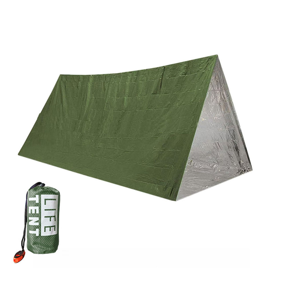 Green storage bag pack with whistle