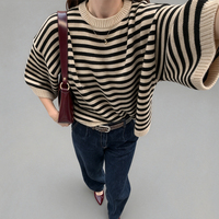 Nouveau Pull Tricoté Rayé Color Block pour Femme Style Préppy Décontracté Automne Hiver, Vente Directe Usine, Personnalisation OEM ODM