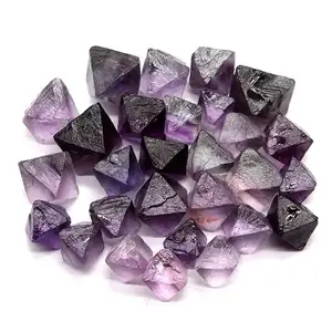 Wholesale Natural Rock Crystal Quartz Specimen rough Crystal Purple Fluorite Octahedron for sale