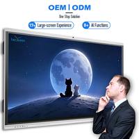Tableau blanc interactif 4K UHD de 55/65/75 pouces avec système Android/Linux pour l'éducation, les bureaux et les réunions - Tableaux interactifs numériques 4K