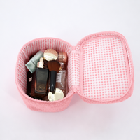 Pochette de maquillage portable matelassée personnalisée avec logo, grande et moelleuse, pour ours en peluche, écologique, résistante à l'eau, pour femmes