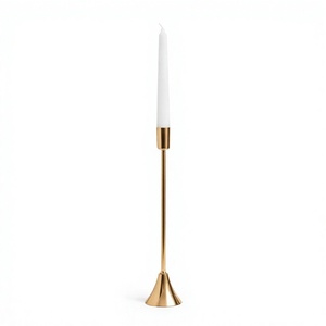 เชิงเทียนทรงกรวยสีทองวินเทจสำหรับตกแต่งบ้าน ทำด้วยมือ - Product Image 1