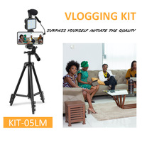 Support de téléphone pour microphone à lumière d'appoint en gros kit de vlogging vidéo pour trépied pour smartphone youtube