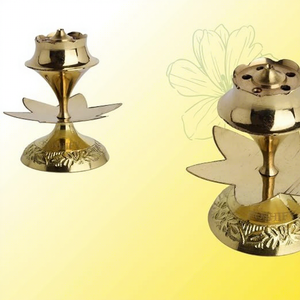 Brass Incense Burner with <b>Flower</b> Design Aromatherapy <b>Diffuser</b> for Indoor Use - Product Image 3