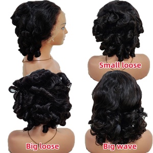 Promoción $33 Big Wave 13x4 Lace Frontal Pelucas de Cabello Humano 100% de 14 Pulgadas Pre-arrancadas con Línea de Cabello Natural, Venta Caliente al por Mayor - Product Image 2