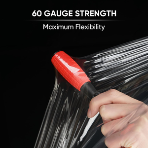 Film/Pembungkus Shrink Stretch PE High Gloss 18" X 1500 ft 80 Gauge Anti Lembab untuk Supermarket, Toko Kelontong & Promosi - Product Image 2