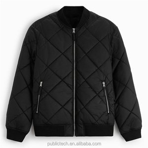 Chaqueta bomber acolchada y cálida de gran tamaño para hombre, chaqueta informal suelta y personalizada de invierno, 100% poliéster - Product Image 5