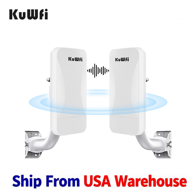 USA Stock KuWFi Outdoor 300mbps Wi-Fi Extender Long Range Waterproof Point-to-Point Wireless Repeater 1km Wireless Bridge