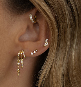 Fashion Jewelry 18K Gold Plated 925 Silver <strong>Earrings</strong> Piercing Jewelry 925 Sterling Silver Tassel <strong>Chain</strong> <strong>Stud</strong> <strong>Earrings</strong> for Women - Product Image 4