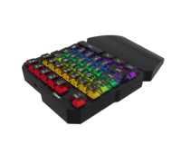 Clavier de jeu mécanique JEDEL KL16 à 35 touches, à une main, avec repose-poignets, interrupteurs rouges et touches transparentes