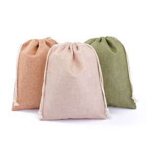 Bolsa Personalizada con Cordón Ecológica de Arpillera y Lino, Sacos Antipolvo de Primera Calidad, Pequeño Saco de Yute con Cordón para Empacar Regalos, Dulces y Fiestas - Product Image 5