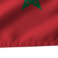 Drapeau du Maroc BOLISI 3x5 pieds 100% polyester à double couture 90x150cm imprimé pour extérieur, pour célébrations et manifestations