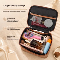 Sac de maquillage en cuir PU personnalisé de luxe, grande capacité, trousse de toilette de voyage, étui à cosmétiques, organiseur en simili peau de crocodile, trousse de toilette