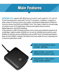 Chine Bonne Qualité EMV Mobile IC Puce contact Lecteur De Carte à Puce Écrivain <span class=keywords><strong>ACR39U</strong></span>-<span class=keywords><strong>U1</strong></span> - Product Image 3