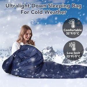 Sac de couchage ultraléger à 800 degrés pour temps froid, sac de couchage léger pour momies avec sac de compression - Product Image 3