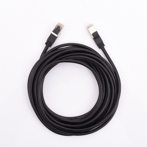 Cable LAN CAT5e CCA Duradero, Cable <span class=keywords><strong>de</strong></span> Red Blindado <span class=keywords><strong>de</strong></span> Metal Negro con Longitud <span class=keywords><strong>de</strong></span> 1m 3m 10m 50m para Redes <span class=keywords><strong>de</strong></span> PC en el Hogar y la Oficina - Product Image 1