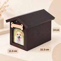 Urne funéraire moderne Zheng Xin en bois en forme de petite maison avec cadre photo pour cendres d'animaux, pour chats et chiens