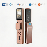 Serrure de porte intelligente WiFi compatible Tuya avec reconnaissance d'empreintes digitales/mot de passe/clé/carte/visage 3D pour la sécurité domestique