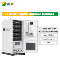 Armoire extérieure BESS à refroidissement liquide 261 kWh, onduleur 125 kW, batterie LiFePO4 pour l'énergie solaire commerciale et industrielle