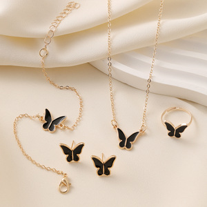 Collar de Piedra Natural de Bambú con Aleación y Esmalte de Mariposa Blanca, Joyería Rica, Exquisita, <span class=keywords><strong>Simple</strong></span>, Versátil, de Moda, de Alta Gama - Product Image 3