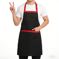 Tabliers de salon avec sangle de cou réglable, poches personnalisées, pour restaurant et bar, en coton, couleur personnalisable, unisexe, en tissu tricoté, uniforme