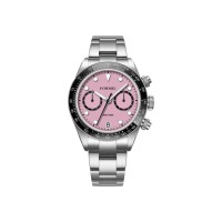 Luxuriöse Herren-Businessuhr mit Chronograph, Quarzwerk, Wasserdicht, Edelstahl 20mm Armband, Leder-/Silikonband