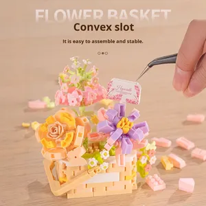 ตัวต่อพลาสติก ABS รักษ์โลก ยี่ห้อซีฮวน ชุด 40 ชิ้น ขนาด 1:1 รูปแบบช่อดอกกุหลาบ ดอกไม้ประดิษฐ์ ของเล่น DIY สำหรับเด็กอายุ 14 ปีขึ้นไป - Product Image 3