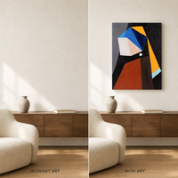 Toile de portrait géométrique abstraite faite à la main, grand format, sans cadre, pour galerie, vente en gros de peintures et d'œuvres d'art murales, décoration intérieure moderne