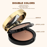 Poudre compacte imperméable à l'eau à haute teneur en pigments, double couche de contrôle de l'huile mate douce et mate à couverture complète, vente en gros