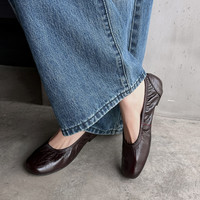 Chaussures plates pour femmes, style scolaire mignon, en cuir souple élastique, à enfiler, collection Printemps-Automne 2026