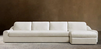 Ensemble de canapés trois places Sageliving, design moderne et luxueux, Chesterfield, tissu, bois, modulaire, canapé de salon