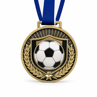Médaille de football et de rugby personnalisée en alliage de zinc 3D avec ruban, médailles de compétition sportive en métal bronze antique pour tournoi scolaire