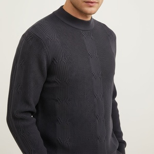 OEM ODM plus récent pull tricoté populaire pull torsadé col rond couleur unie à manches longues décontracté - Product Image 4