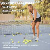 Recogedor de Pelotas de Tenis y Pádel Portátil Nuoqi, Retráctil, de Acero Inoxidable, Multifuncional, de Gran Capacidad, 110 cm, para Pickleball