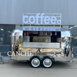 Chariot de restauration mobile en acier inoxydable de 4 m pour café et aliments, idéal pour les snacks de rue et les boissons – Grande vente ! - Product Image 1