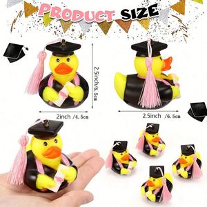 Wholesale Funny Yellow Graduation Rubber Duck Unisex Bulk for Kids' Shower and Swimming Sound Floating <b>Bath</b> Toys - Product Image 2