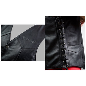 Gilet en cuir Carburo Camelot Noir 4XL - Product Image 4