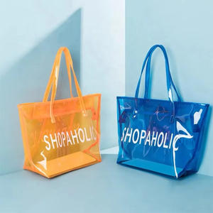 Sac fourre-tout transparent en PVC, grande capacité, écologique, coloré, imperméable, avec logo personnalisé, vente en gros - Product Image 2