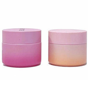 Emballages cosmétiques personnalisés en verre rose mat givré, pots de maquillage, contenants de luxe vides pour crème pour le visage, 20g, 30g, 50g - Product Image 2