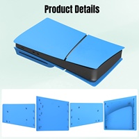 Star Blau Farbe Premium ABS Ersatzschale Schwarze Platten Kompatibel mit Playstation 5 Slim Disc Edition