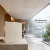 Plaques de plafond acoustiques en fibre de verre insonorisantes et absorbantes, design grille moderne pour bureaux, hôtels, hôpitaux