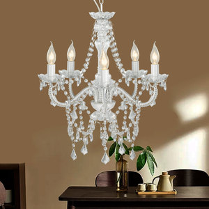 Wholesale Decorative Lamp <b>Leaf</b> Flower 5 <b>Lights</b> Shaded Chandelier for Bedroom Living Room Small Gold Crystal Chandelier - Product Image 5
