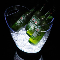 Seau à glace lumineux 3,5 L pour bar, club, fête, alcool, avec lumières LED