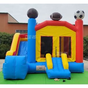 Castillo Inflable Comercial con Tobogán, Temática Deportiva, para Fiestas Infantiles, <span class=keywords><strong>Alquiler</strong></span> <span class=keywords><strong>de</strong></span> Juegos Inflables <span class=keywords><strong>de</strong></span> Fútbol y Baloncesto - Product Image 2