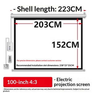 Écran de projection électrique grand format 100 pouces 4:3, levage fluide, boîtier compact en aluminium, <span class=keywords><strong>pour</strong></span> salles d'entreprise et projecteurs vidéo - Product Image 6