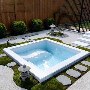 Mini piscine carrée en fibre de verre avec mosaïque pour villa, jardin, SPA, piscine hors sol - Product Image 6