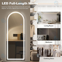 Meubles de salle de bain dressing debout grand miroir pleine longueur support miroir de maquillage LED avec lumières