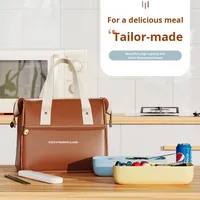 Sac à déjeuner isotherme personnalisé avec compartiment à sandwich en cuir PU imperméable, boîte à repas portable pour l'extérieur